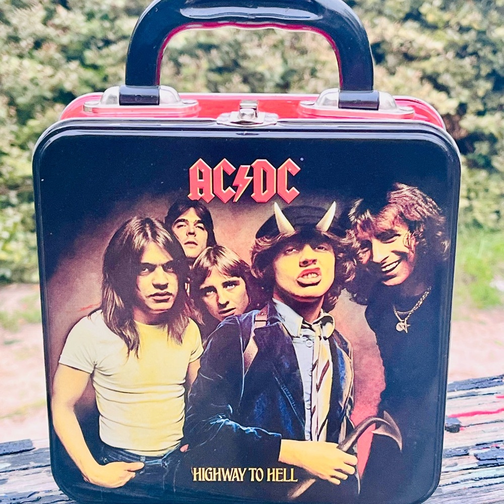 AC/DC Black and Red Highway to Hell Band Lunch Box Case with Band Artwork